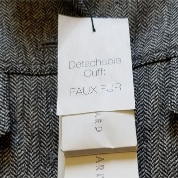 Veronica  Beard Burke Herringbone Cropped Jacket 100% Wool 100% Faux Fur - Picture 7 of 16